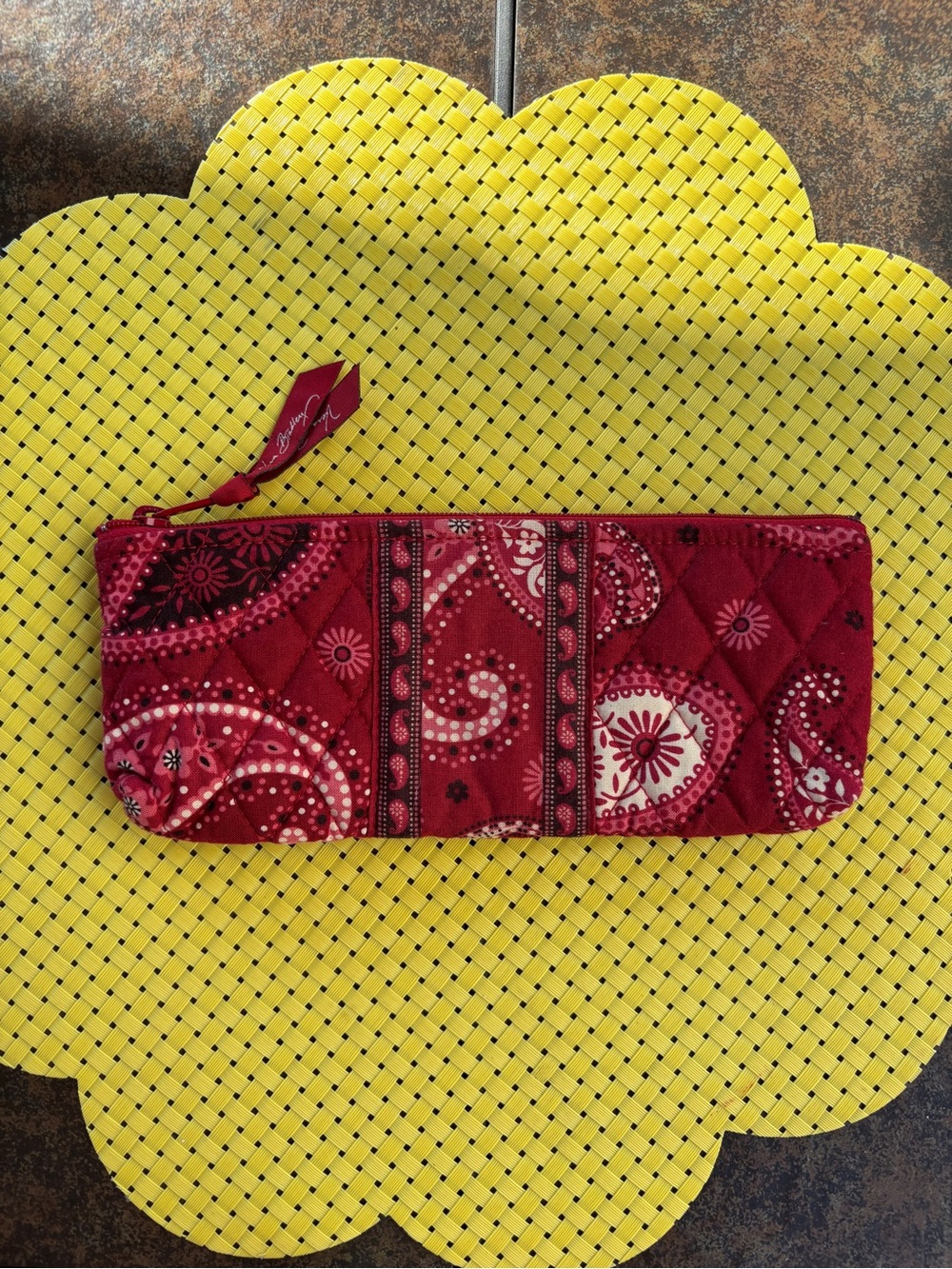 Vera Bradley Mesa Red Cosmetic Zip Pouch